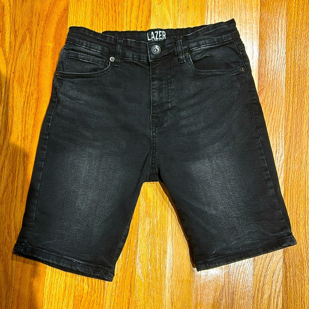Slim Fit Lazer Black Wash Shorts